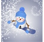 Снеговик сноубордист